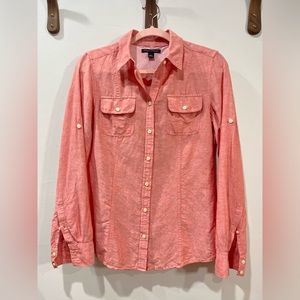 Banana Republic Coral-Peach Button Down Shirt